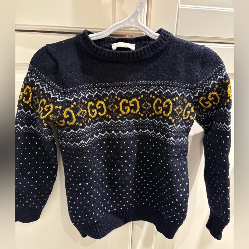 Gucci Women's Sweater in Navy and Yellow